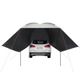 Vehicle Awning, Large 10' x 7' Shade Coverage Car Side Awning, PU2000mm UV50+ Car Awning with Extended Side Canopies and Portable Storage B