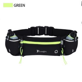 Adjustable Belt Fanny Pack With 2 Water Bottle Holder For Men And Women Perfect for a Hiking Adventure (Color: Green)