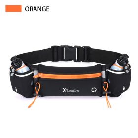 Adjustable Belt Fanny Pack With 2 Water Bottle Holder For Men And Women Perfect for a Hiking Adventure (Color: Orange)