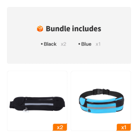 Sports Fanny Pack (Color: Black*2+Blue)