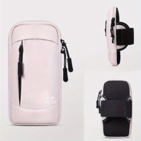 Mobile Phone Arm Wrist Bag; Universal Lightweight Large-capacity Waterproof Sweat-proof Sports Bag For Men And Women Outdoor (Color: Light Pink)
