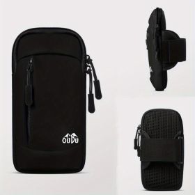 Mobile Phone Arm Wrist Bag; Universal Lightweight Large-capacity Waterproof Sweat-proof Sports Bag For Men And Women Outdoor (Color: Black)